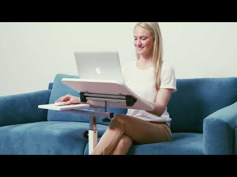 Ergonomic Laptop Desk, Mouse Board, Wheels, Adjustable Height, small desk, computer tables - Tatkraft Bianca 2