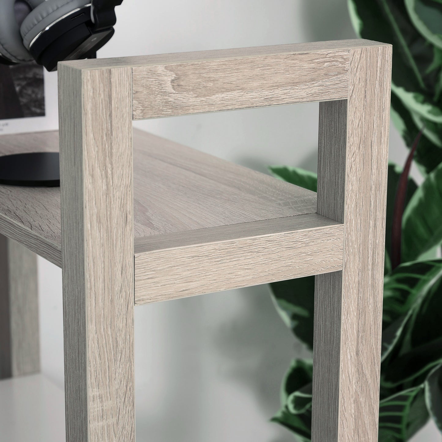 Computer Desk with 3 Tier Storage Shelves on Left or Right, 120cm Writing Table for Home Office, Study, Bedroom, White and Oak, HOMCOM, 8