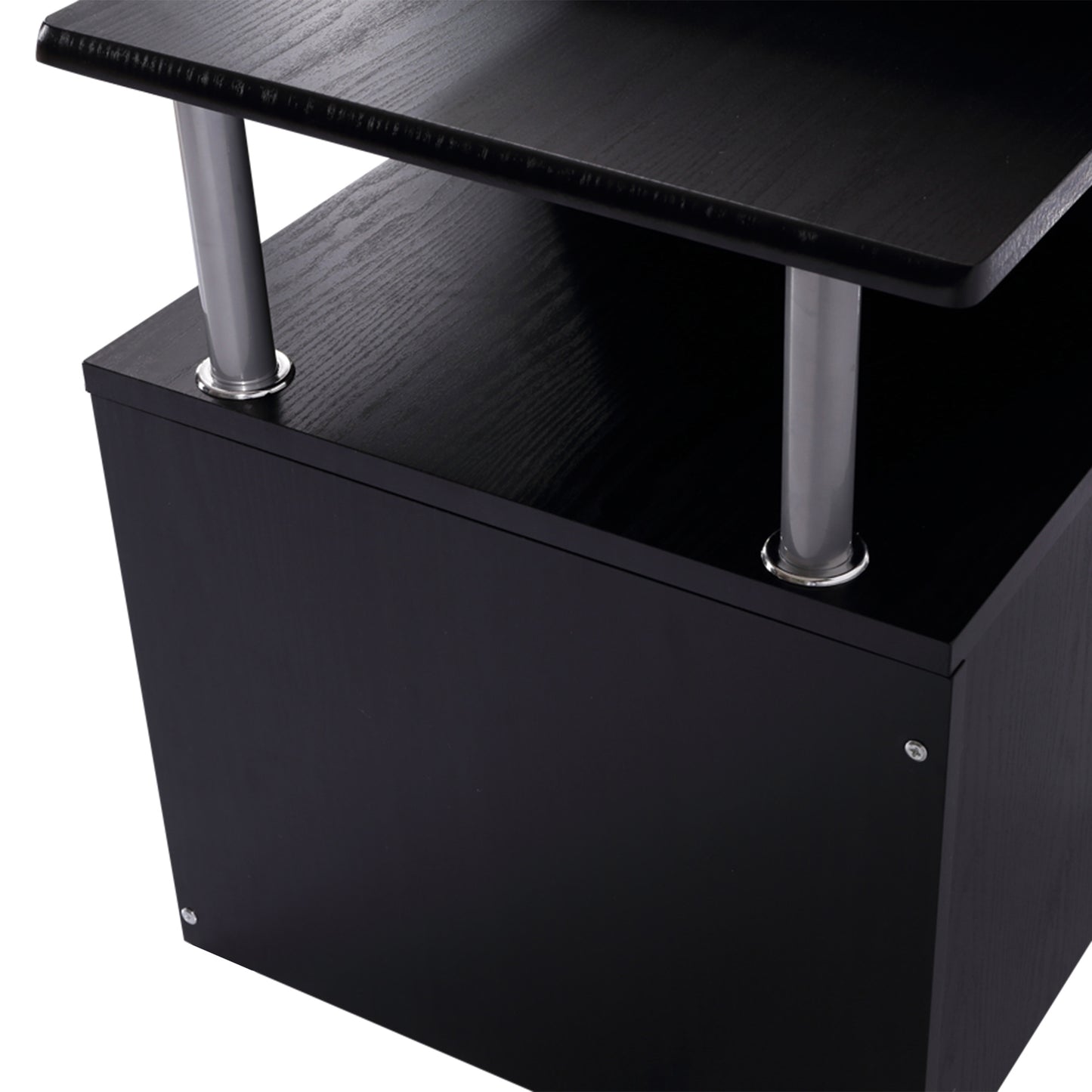 Computer Desk PC Workstation with Drawer Shelves CPU Storage Rack Home Office Furniture 152 x 60 x 88cm (BLACK), HOMCOM, 9