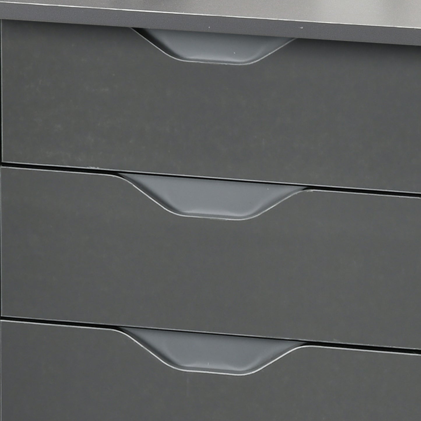 Computer Desk with Drawers, High Gloss Home Office Desk with Storage Cabinet, Study Workstation, 120 x 60cm, Grey, HOMCOM, 7