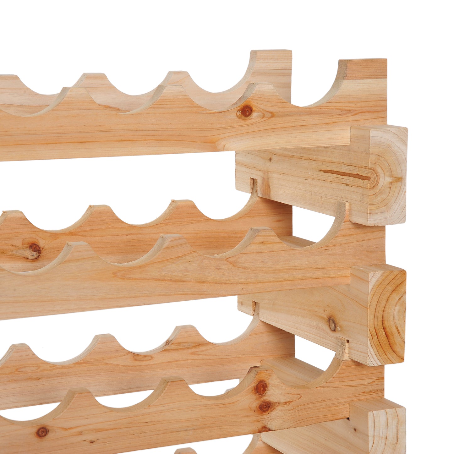Six-Tier, 72 Bottle Wooden Wine Rack - Natural, HOMCOM, 9