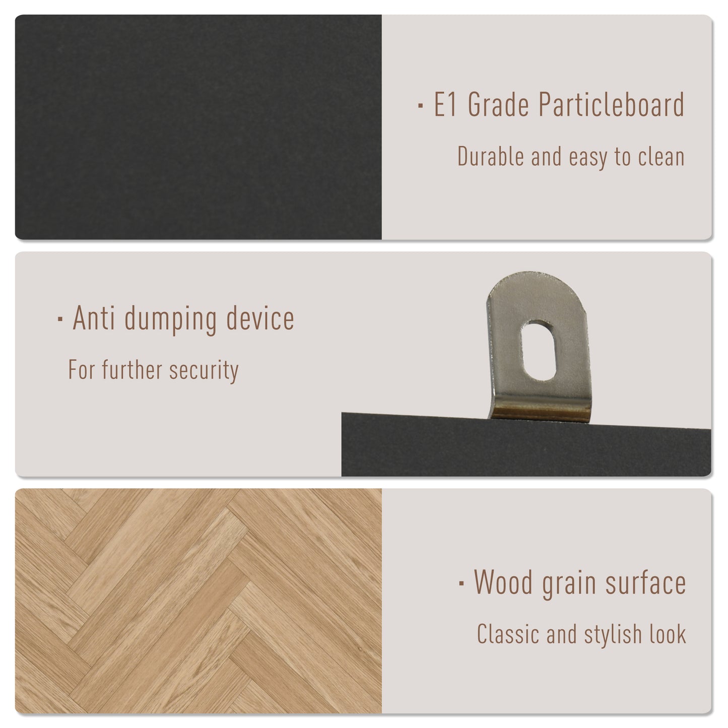 Modern Wardrobe Cabinet Wood Grain Sticker Surface with Shelf, Hanging Rod and 2 Drawers 90x50x190cm, HOMCOM, 6