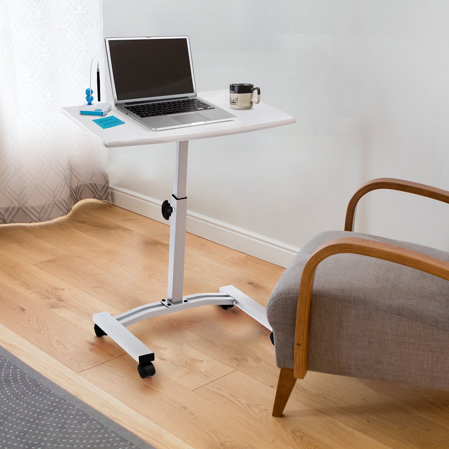Laptop Table, Portable Laptop Table, Adjustable Height, Laptop Table for Bed, Laptop Table on Wheels, Tatkraft Cheer, 4