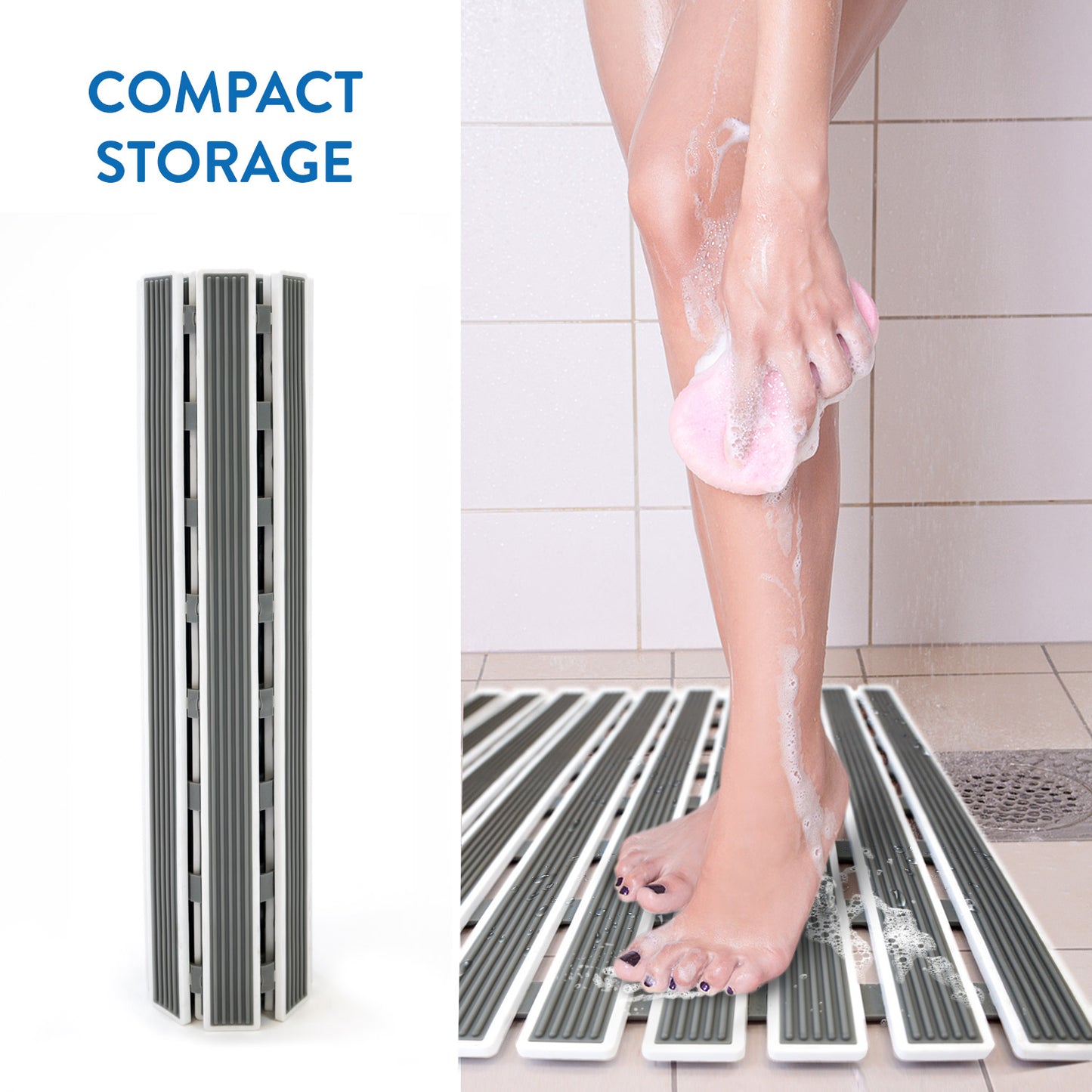 Non-Slip Bath Mat, 62x40cm, Inside Shower/Bathtub Mat, Bathroom Floor Anti slip Mat, 126 Suctions Cups, Tatkraft Bond, 2