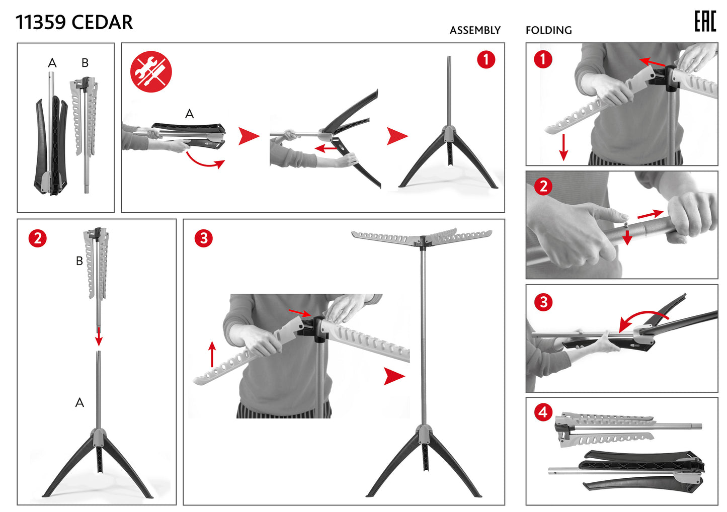 Clothes Airer, Clothes Hangers Stand, Sturdy Clothes Airer, Foldable Clothes Rail, Hangaway, art moon Cedar, 8