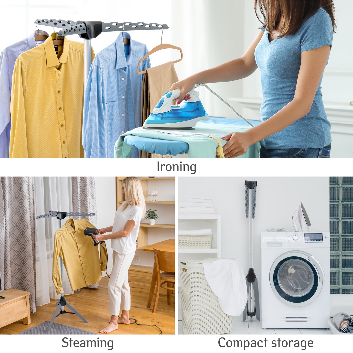 Clothes Airer, Sturdy Foldable Clothes Airer, Clothes Hanger Stand, Drying Rack, Tripod Air Dryer, Tatkraft Pine, 3