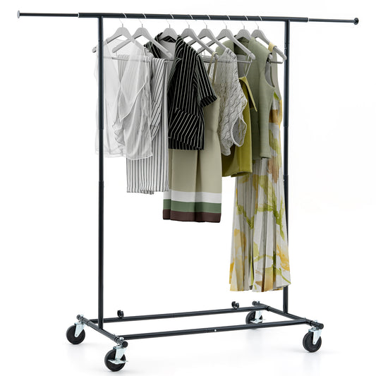 Extendable Clothes Rail, Heavy Duty, Holds Up to 70kg, Collapsible Clothes Rail, Clothes Rail on Wheels, Tatkraft Derek, 1