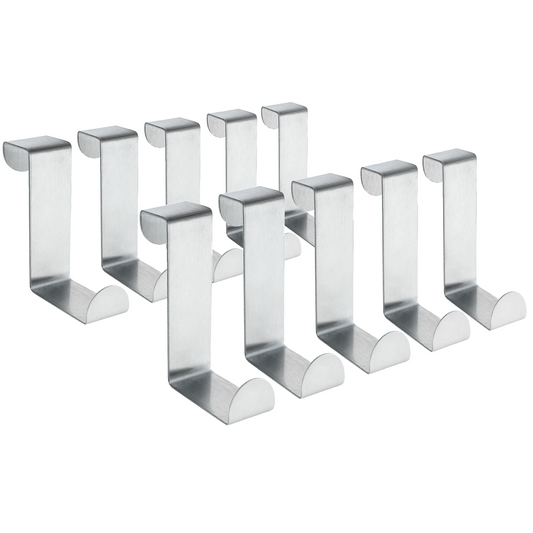 10 Over Door Hooks, Stainless Steel, Tatkraft Seger, 1