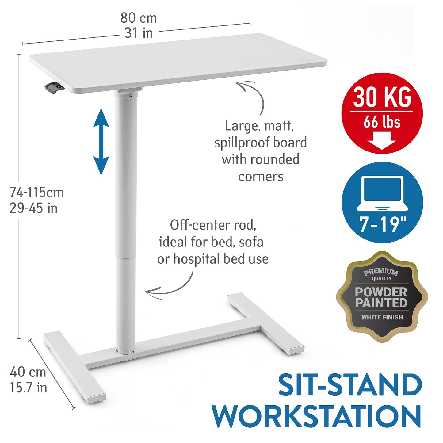 Laptop Table, Adjustable Laptop Table, Portable Laptop Table, Laptop Table on Wheels, Tatkraft Relax, 3
