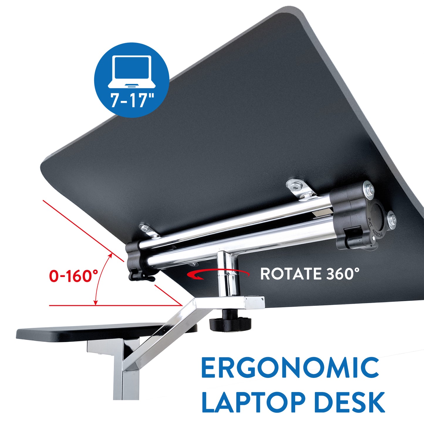 Laptop Table, Sofa Desk, Laptop Bed Table, Adjustable Laptop Table, Portable Laptop Table, on wheels, Tatkraft Joy, 10