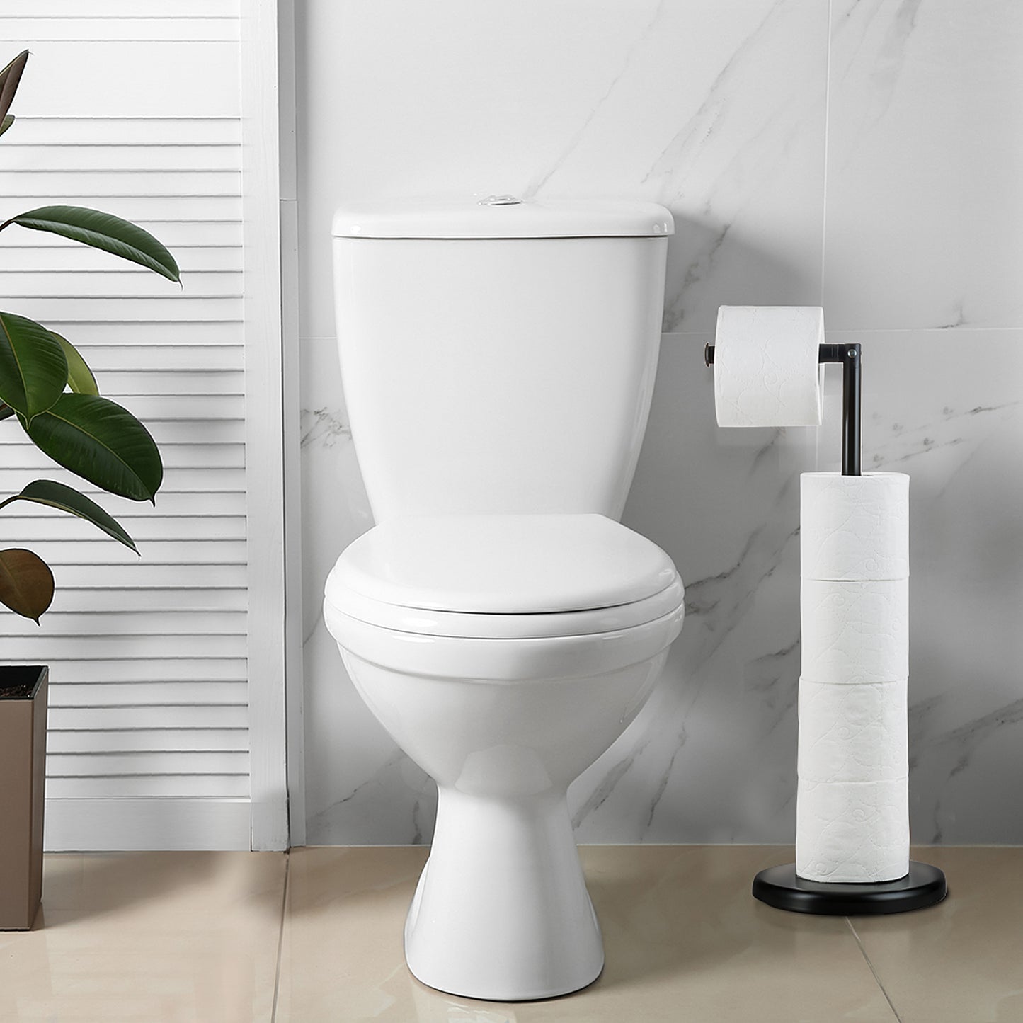 Toilet Roll Holder FreeStanding, Toilet Paper Stand Storage