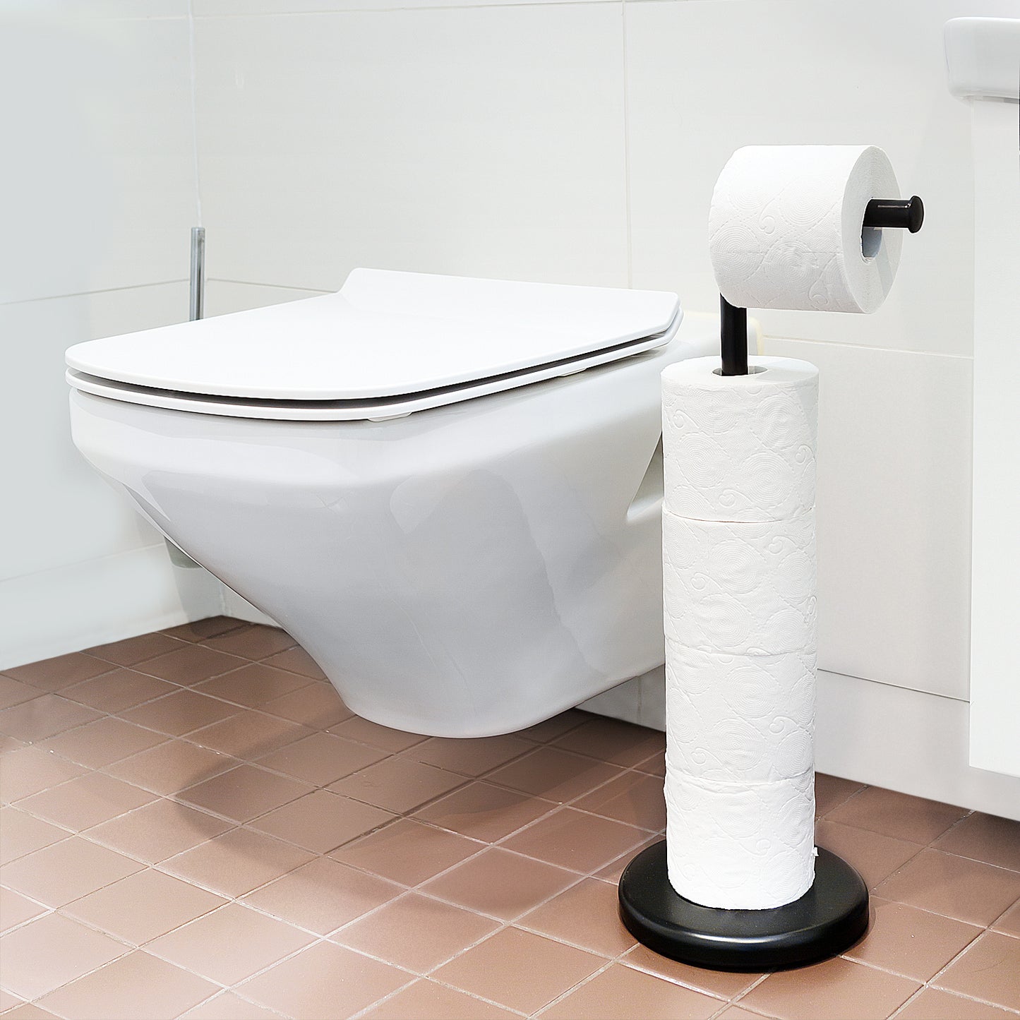 Toilet Roll Holder FreeStanding, Toilet Paper Stand Storage