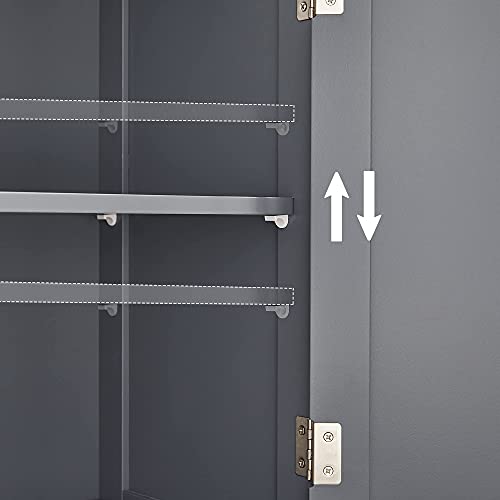 VASAGLE - Under Sink Unit, Bathroom Cabinet, Storage Cabinet, 2 Swing Doors, 1 Adjustable Shelf, Storage Space, on Stand, Grey