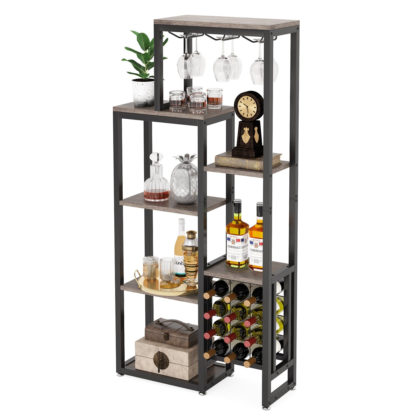 Tribesigns Wine Rack, 5-Tier Freestanding Wine Display Shelf Tribesigns