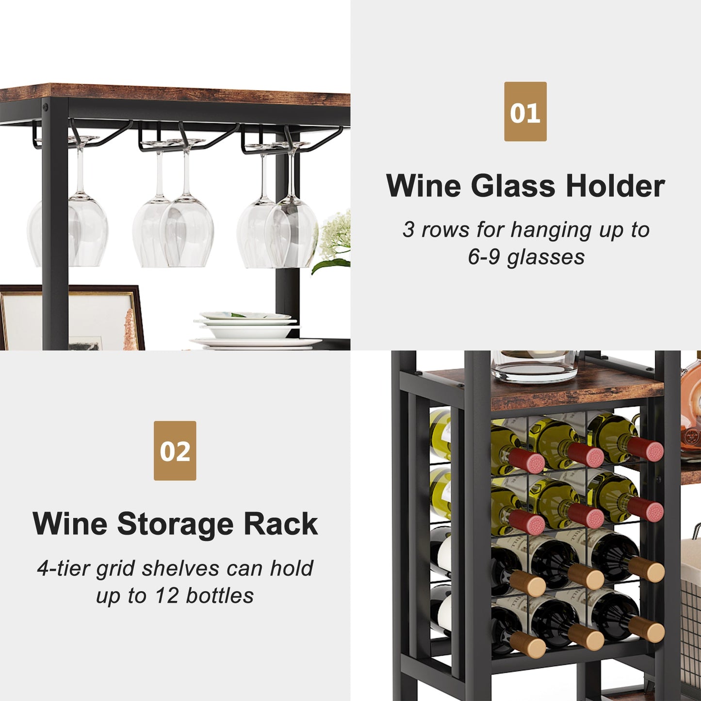 Tribesigns Rack, 5-Tier Freestanding Wine Display Shelf Tribesigns