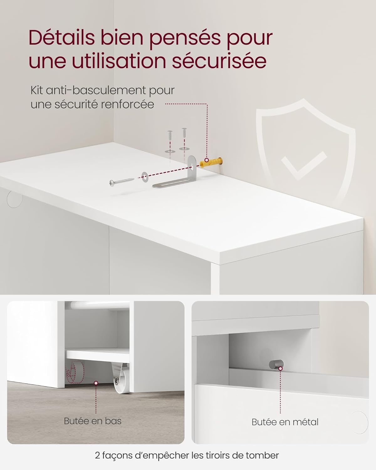VASAGLE - Tall Bathroom Furniture, Slim Storage Unit, Column with Drawers and Adjustable Shelf, Wardrobe, Cupboard, for Small Spaces