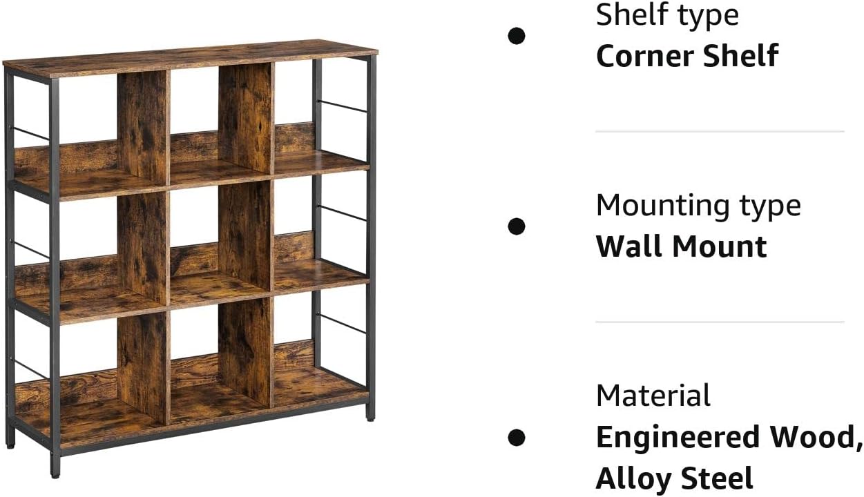 Tree Bookshelf, Floor Standing Bookcase, Wooden Shelves, Corner Bookshelf Tree, Cube Storage Shelf 6