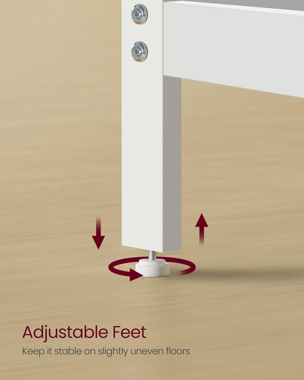 VASAGLE - Computer Desk, Writing Desk with 2 Shelves on Left or Right, Work Table for Office Living Room, Steel Frame, Modern, Maple White