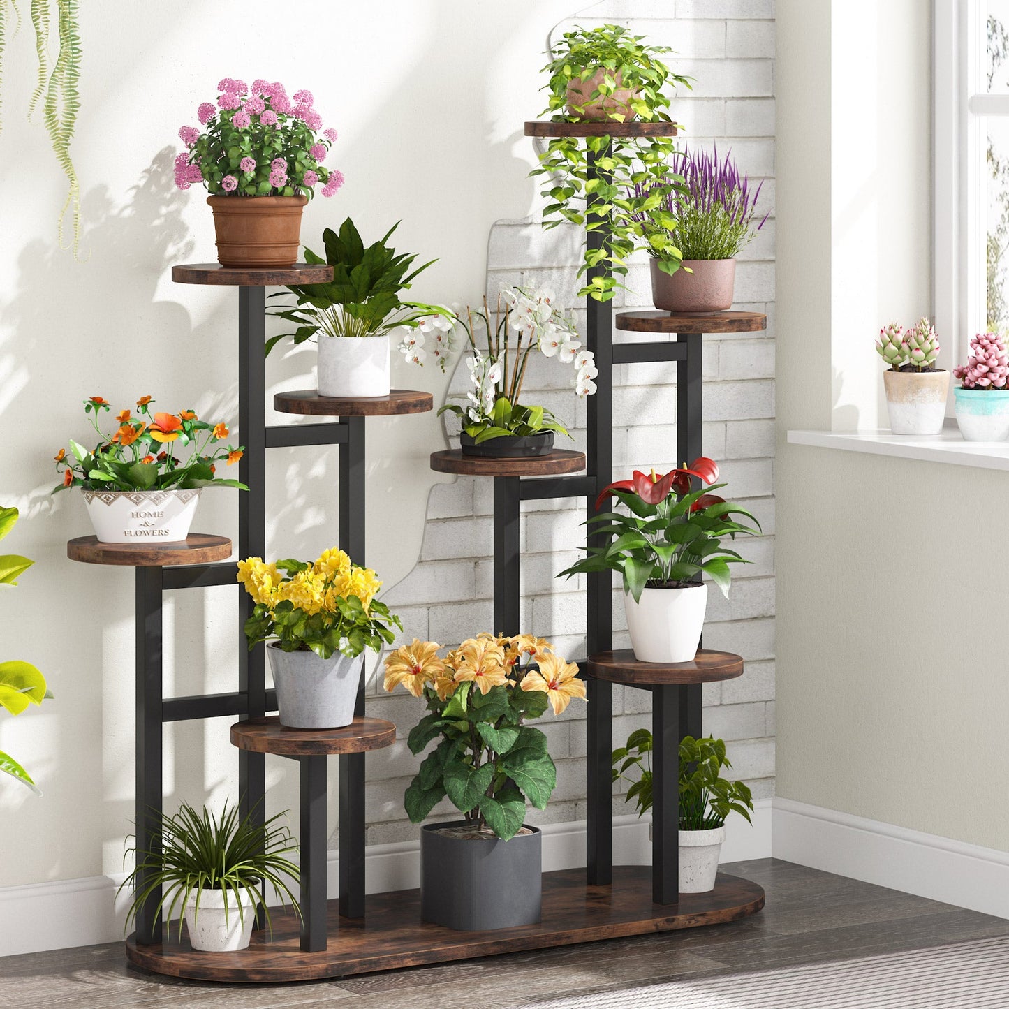 Plant Stand, Multi-Tiered 11 Potted Plant Shelf Flower Stands, Tribesigns, 4