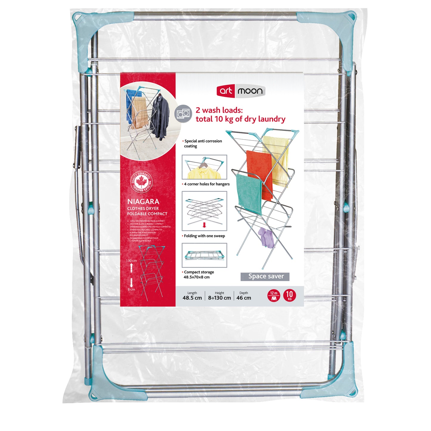 art moon Niagara - Clothes Airer, Clothes Drying Rack, Clothes Horse Small, Collapsible Dryer, Set Up with Two Clicks