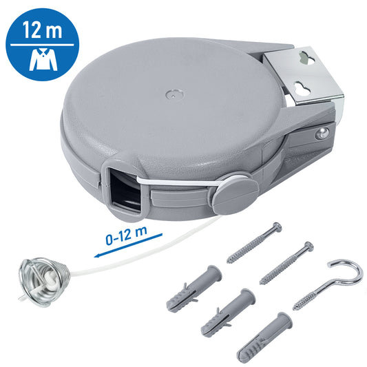 art moon Long - Washing Line Retractable ClothesLine Outdoor, Heavy Duty, Extending 12m