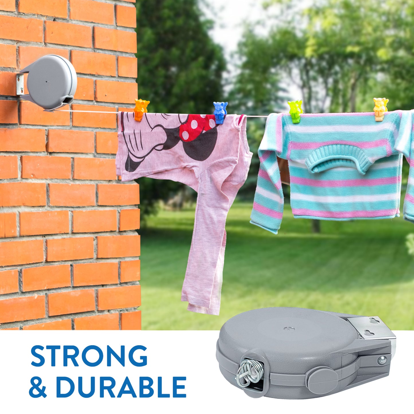 art moon Long - Washing Line Retractable ClothesLine Outdoor, Heavy Duty, Extending 12m