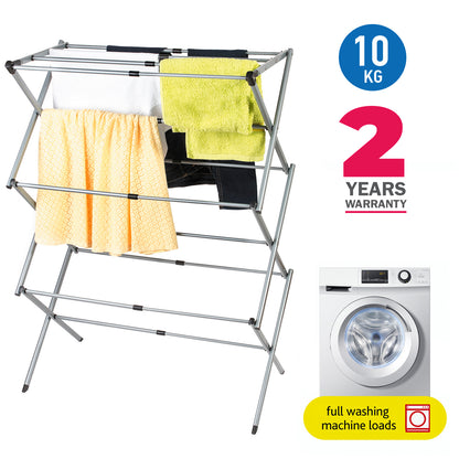 Foldable Drying Laundry Rack, Portable Clothes Horse Made of Rustproof Steel, art moon Gobi, 3