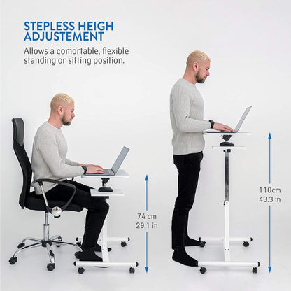 Laptop Desk, Adjustable Height 72 – 110 cm, Tatkraft Bianca 