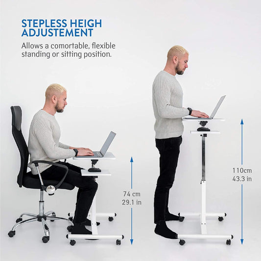 Laptop Desk, Adjustable Height 72 – 110 cm, Tatkraft Bianca