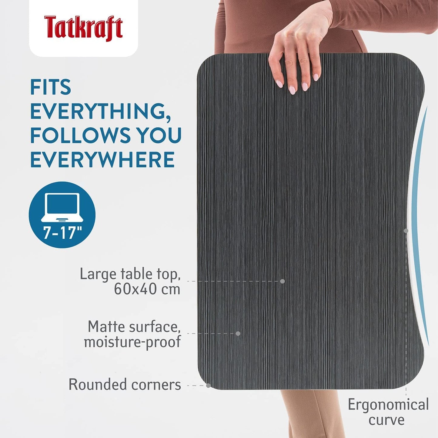 Folding laptop table, bed table, laptop stand for desk - Tatkraft Olaf