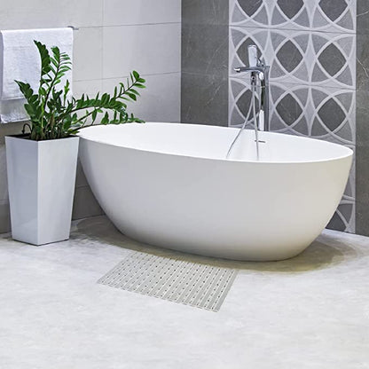 Tatkraft Bond Beige - Non-Slip Bath Mat, 62x40cm, Fast Drying, Inside Shower/Bathtub Mat, 126 Strong Suctions Cups, 7