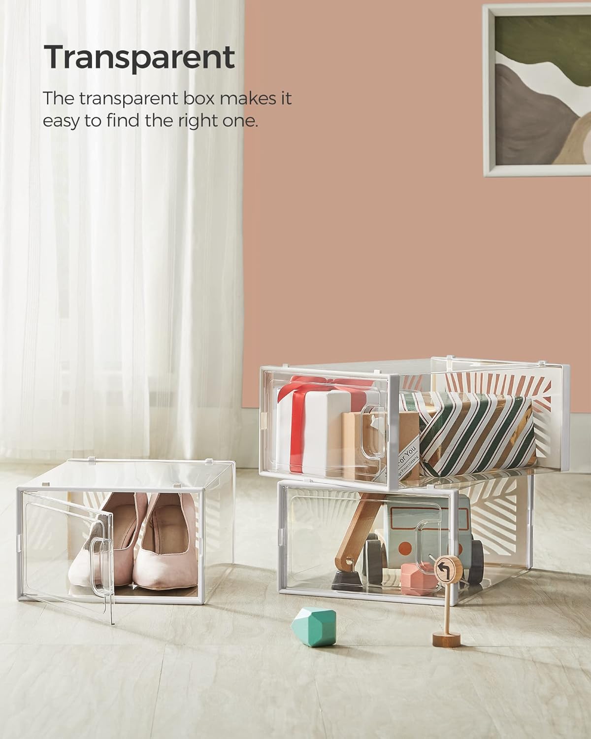 Clear Shoe Boxes, Set of 18 Shoe Storage Organsiers, Set of 18 Shoe Storage Organsiers, SONGMICS, 7