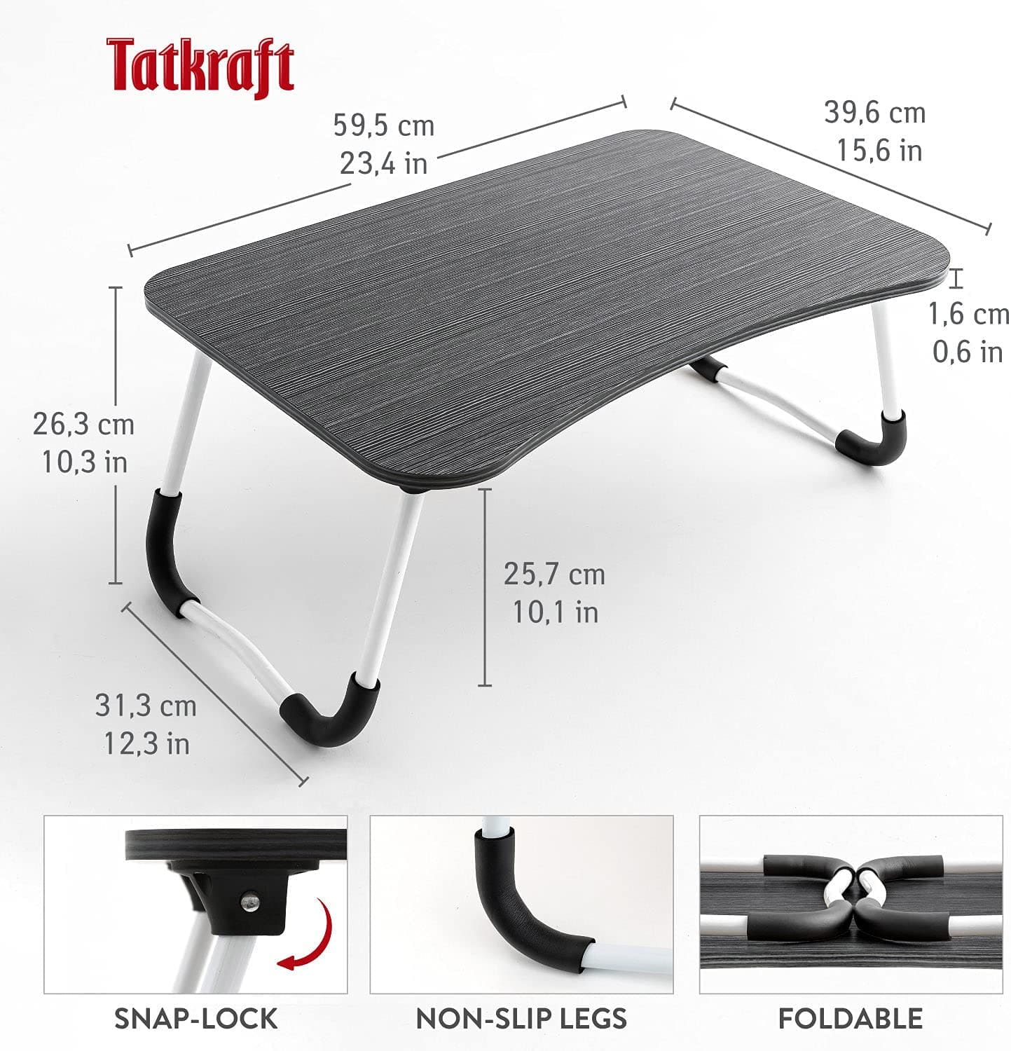 Laptop table, laptop bed table, Dining Breakfast Bed Tray, 59.5 - 39.6 cm