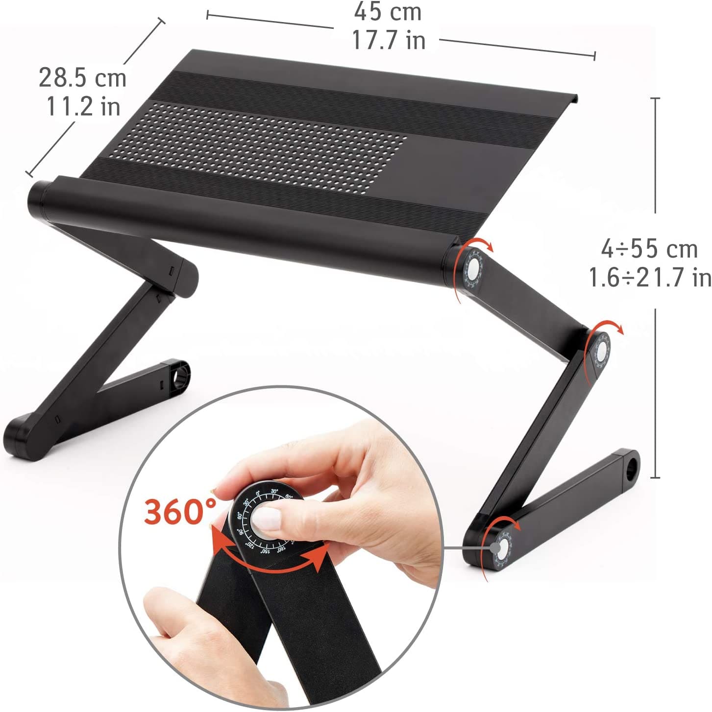 Laptop Stand, Laptop Stand for Bed, Adjustable Laptop Stand, Folding Laptop Stand, Cooling Tray, WonderWorker Nobel, 4