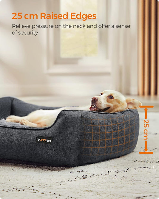 Dog Bed, Pet Bed, Dog Sofa Bed with Raised Edges, Non-Slip Bottom, Dog Bed Mats, Cuddly Dog Sofa, Feandrea, 2