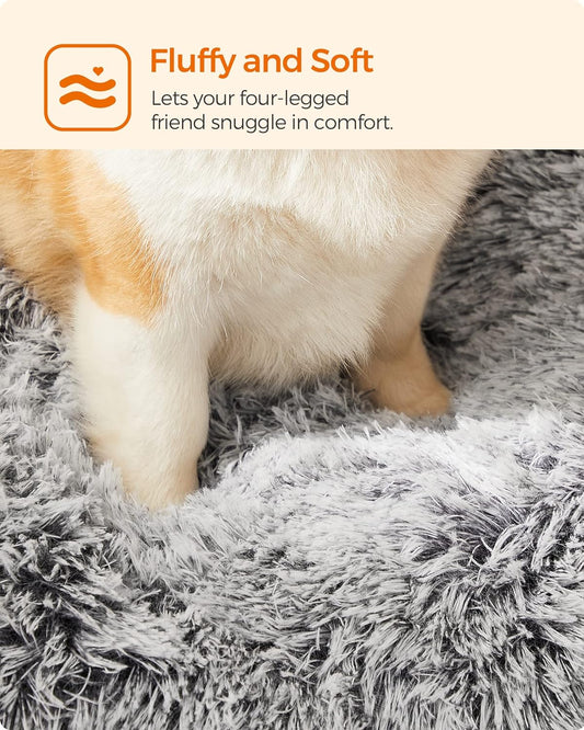 Dog Bed, Linen-Look Pet Bed, Dog Sofa Bed with Raised Edges, for Medium Dogs, Dog Bed Mats, Dog Furniture, 2