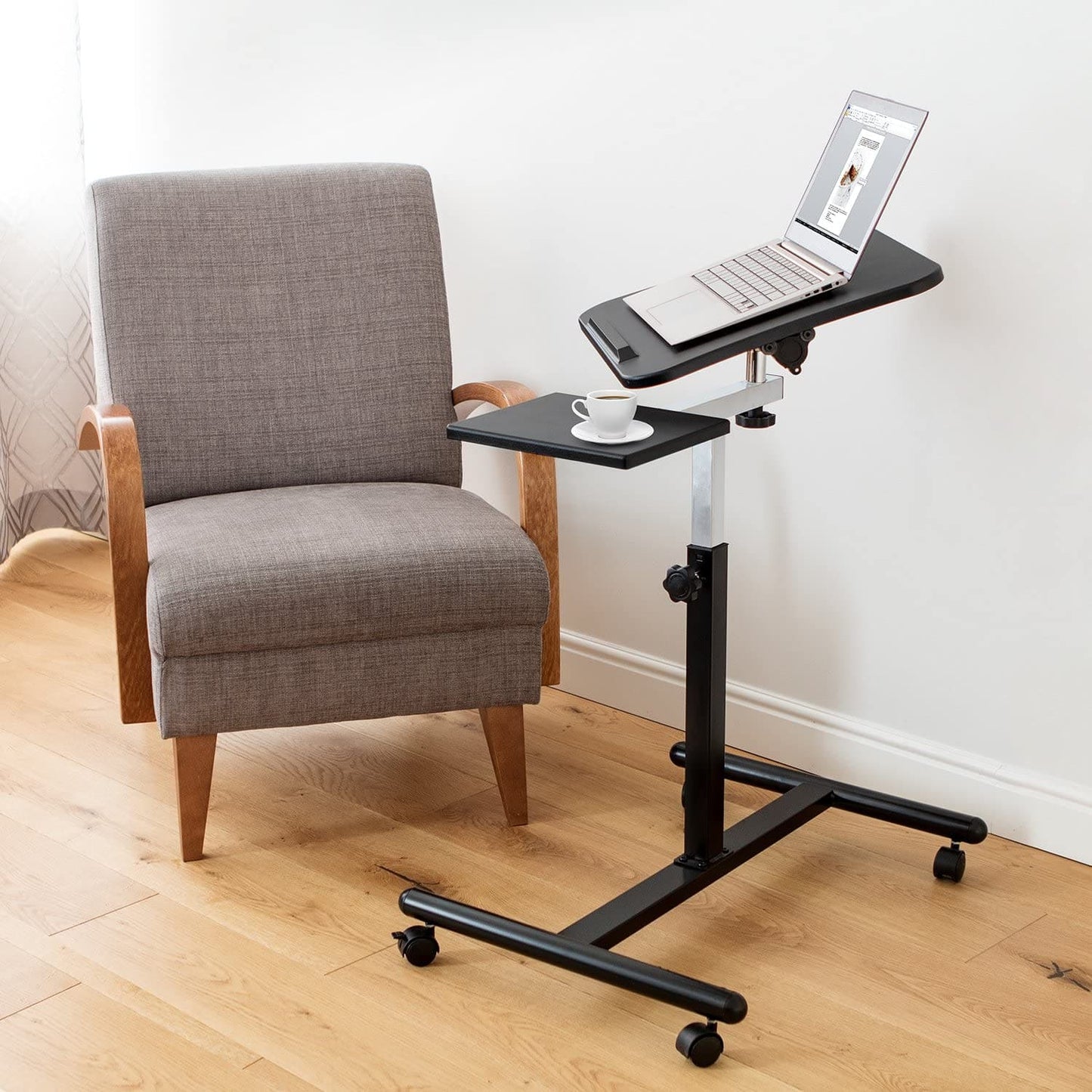 Laptop Table, Portable Laptop Desk, Laptop Desk with Mouse Board, Laptop Desk for Couch, on Wheels, Tatkraft Vanessa, 2