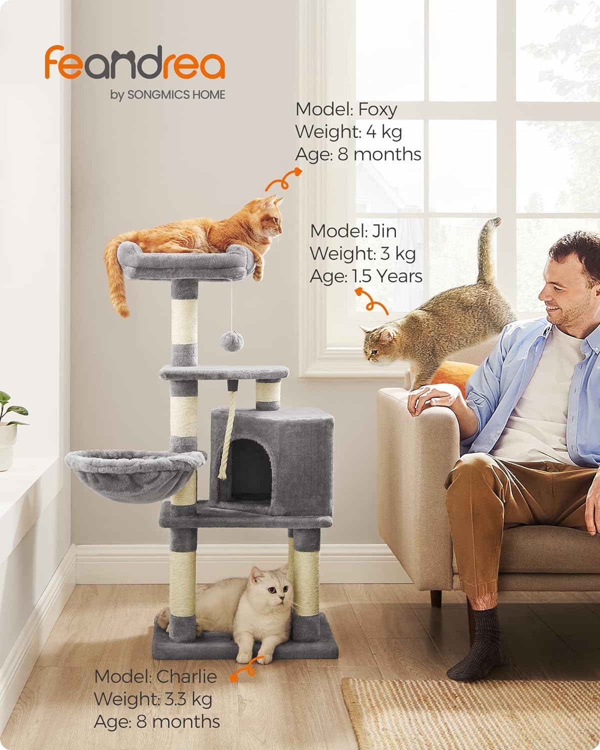 Cat Tree, Cat Tower for Indoor Cats, Cat Condo, Cat Bed Furniture, Kittens Activity Center, Cat Furniture, 1