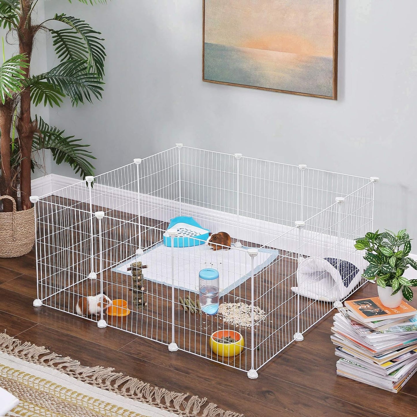 Guinea Pig Playpen, Indoor Rabbit Run Hutch Cage, Large Exercise Enclosure, 1