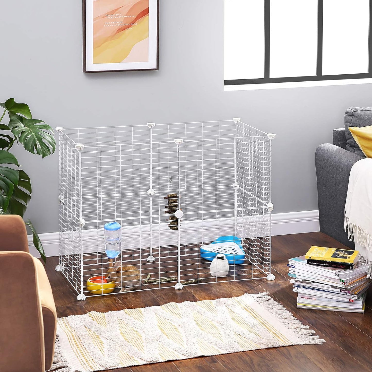 Guinea Pig Playpen, Indoor Rabbit Run Hutch Cage, Large Exercise Enclosure, 7