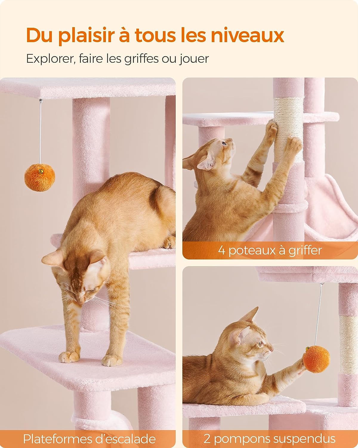 Cat Tree, Cat Tower for Indoor Cats, Cat Condo, Cat Bed Furniture, Kittens Activity Center, Cat Furniture, 5