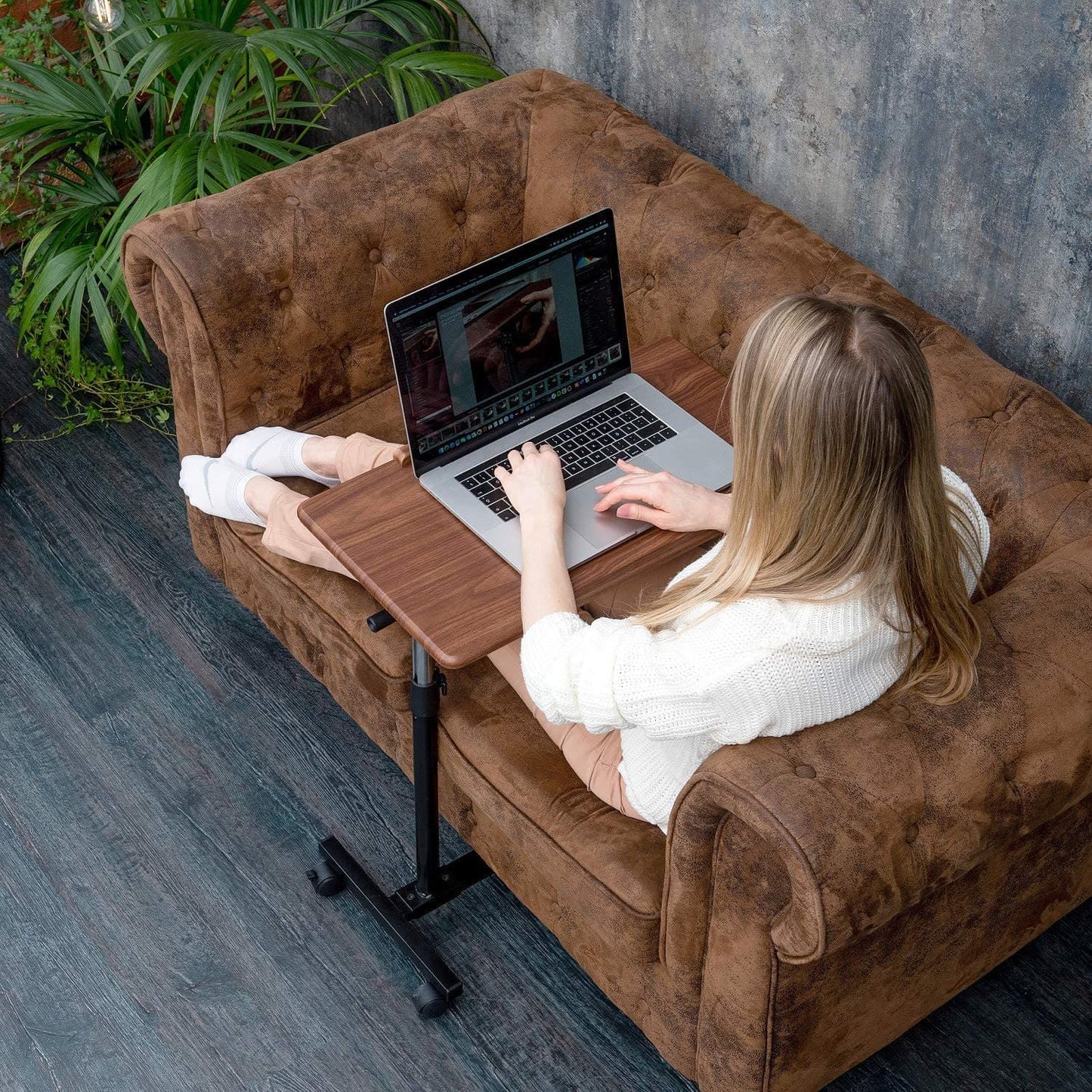 Laptop Bed Table, Adjustable Laptop Table, Portable Laptop Desk, Sofa Desk, Desk on Wheels, Ergonomic, Tatkraft Gain, 12