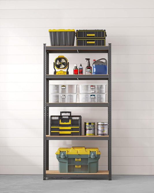 5-Tier Shelving Unit, Steel Shelving Unit for Storage, Boltless Assembly, for Garage, Shed, Load Capacity 600 kg, SONGMICS, 1