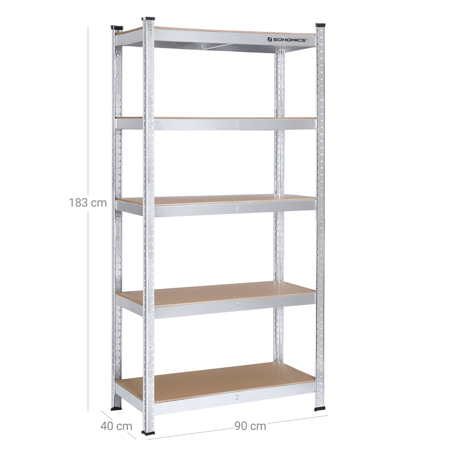 Heavy-Duty Shelving, Storage Rack for Basement, Garage and Warehouse, Galvanized Metal Rack, SONGMICS, 6