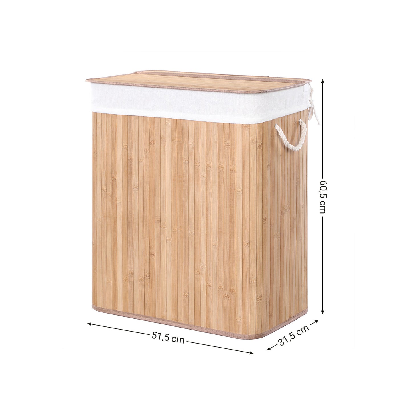 Laundry Basket with Lid, Laundry Hamper with Removable Liner Bag, Clothes Hamper, Foldable, 100L, SONGMICS, 6