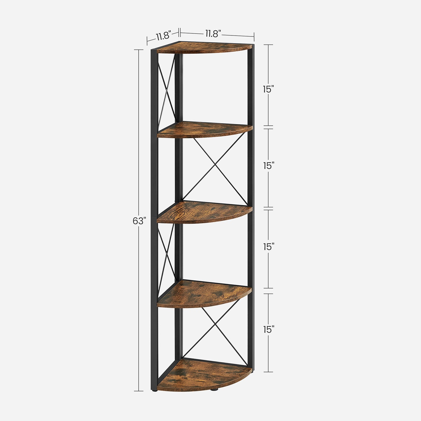 Tree Bookshelf, Floor Standing Bookcase, Wooden Shelves, Corner Bookshelf Tree, Narrow Bookshelves 3