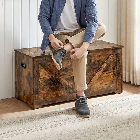 Storage Cabinet, Toy Chest, Shoe Bench, Seat Chest, Storage Box, Bench with Storage Space, Country House Style, VASAGLE, 2