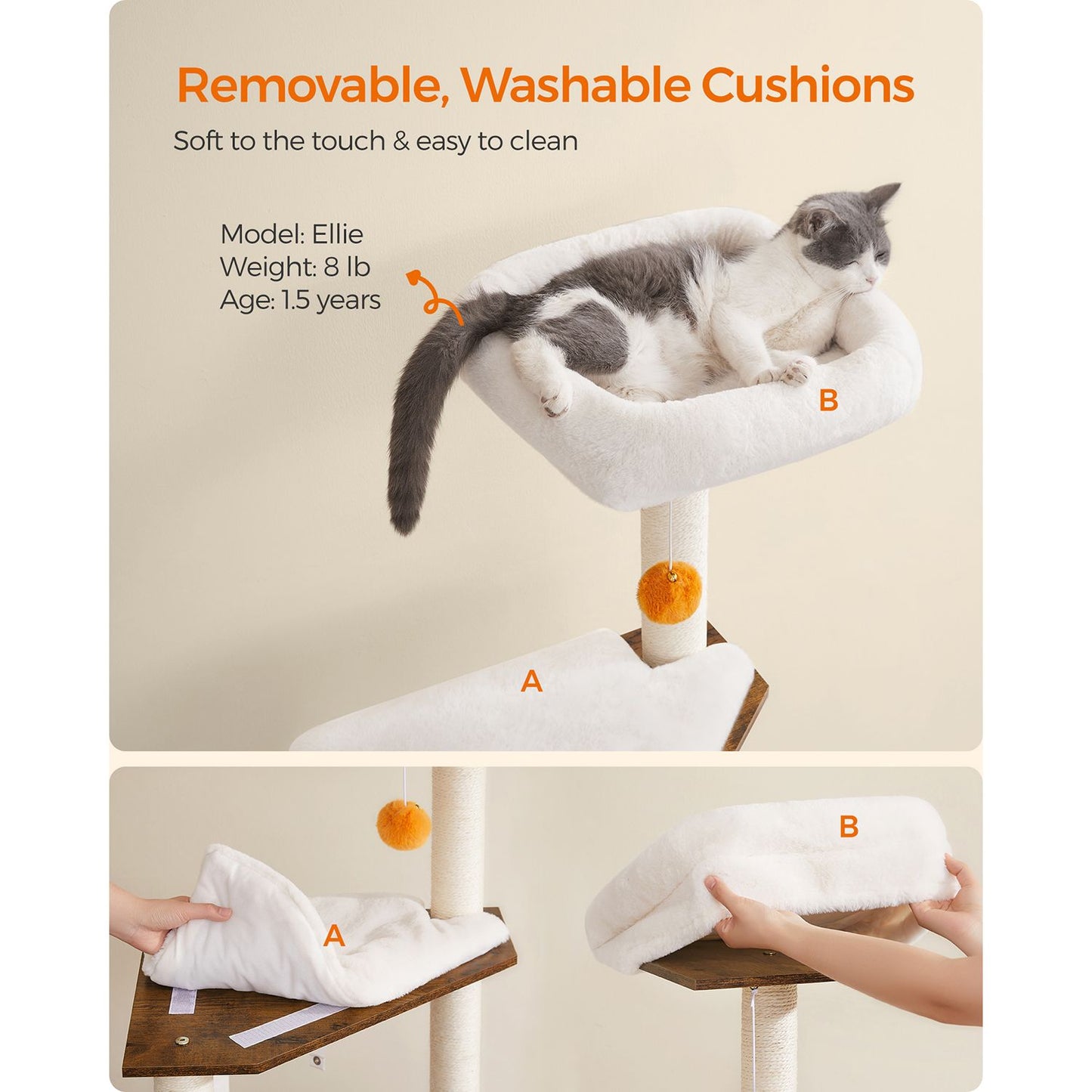 Cat Tree, Cat Tower for Indoor Cats, Cat Condo, Cat Bed Furniture, Kittens Activity Center, Cat Furniture, 4