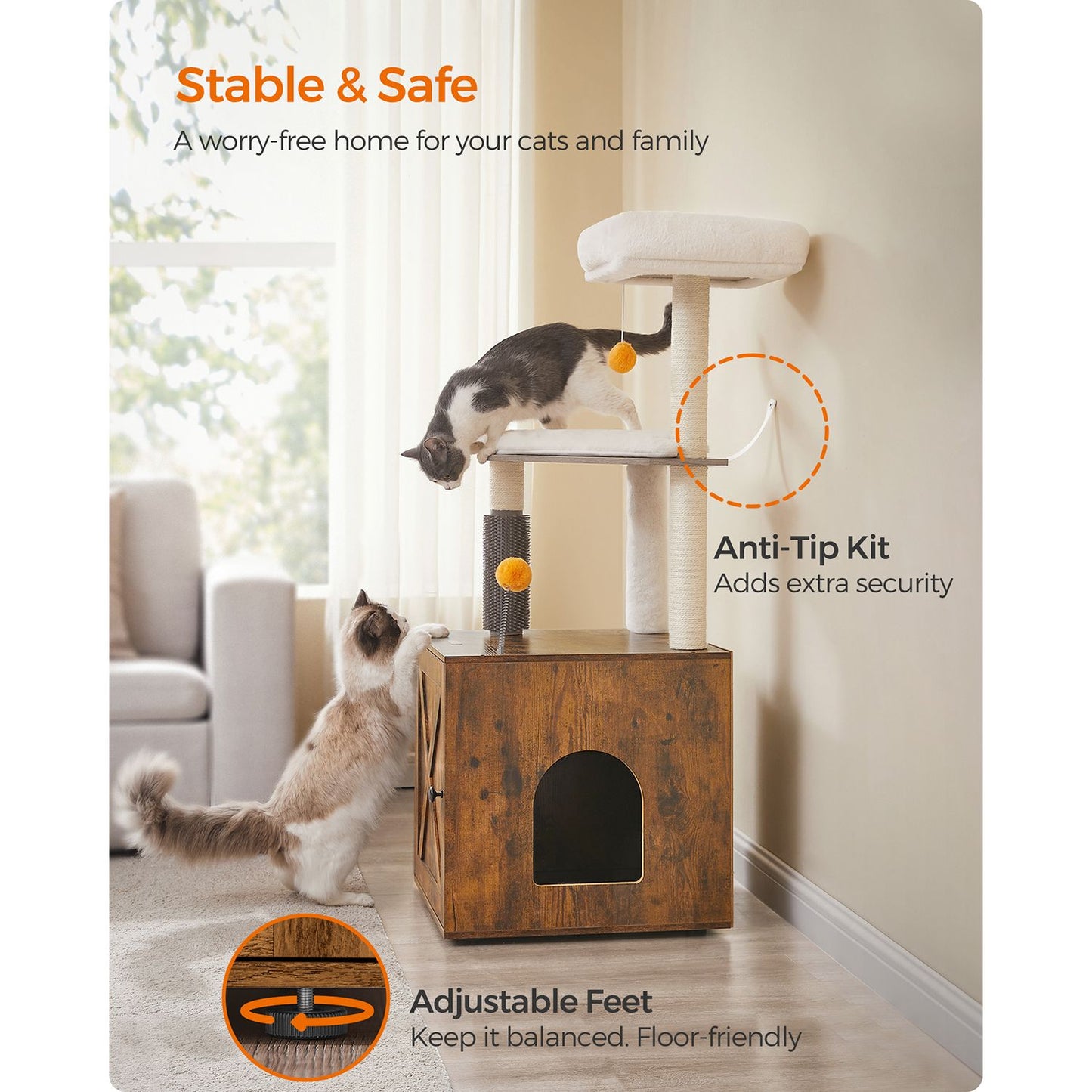 Cat Tree, Cat Tower for Indoor Cats, Cat Condo, Cat Bed Furniture, Kittens Activity Center, Cat Furniture, 8