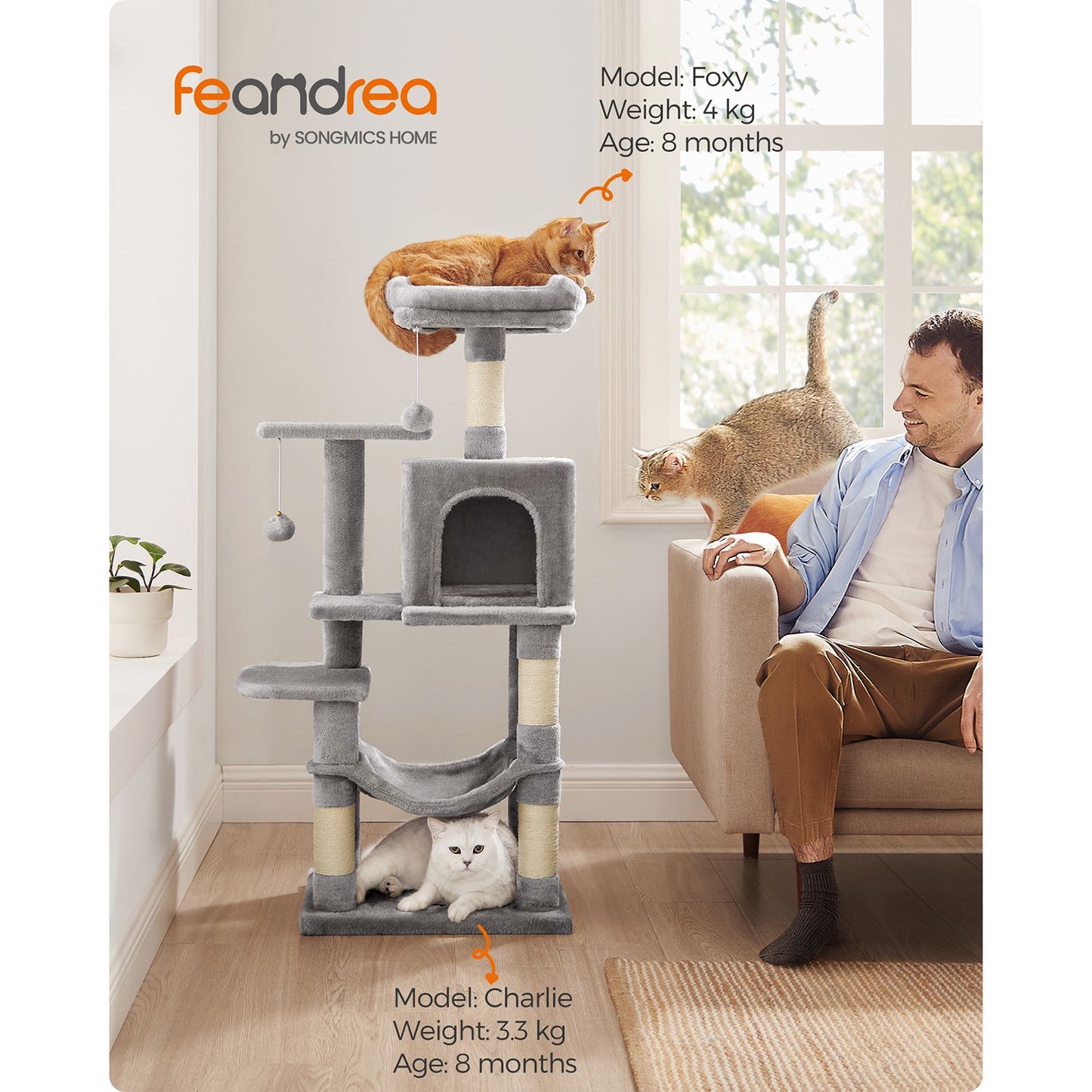 Cat Tree, Cat Tower for Indoor Cats, Cat Condo, Cat Bed Furniture, Kittens Activity Center, Cat Furniture, 2